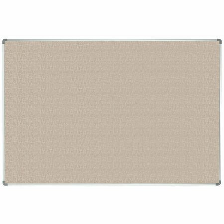 AARCO Burlap-Weave Vinyl Bulletin Board with Euroframe Design 48"x72" Driftwood ERV4872837